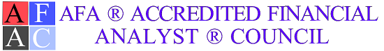 AFA COUNCIL ACCREDITED FINANCIAL ANALYST CERTIFICATION DESIGNATION CREDENTIAl
